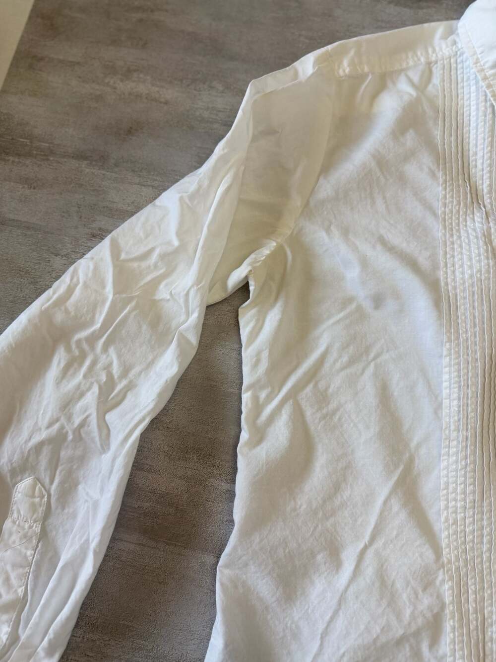 Polo Jeans Co. Ralph Lauren Women's White Cotton Pleated Front Button Down Shirt - Picture 3 of 6